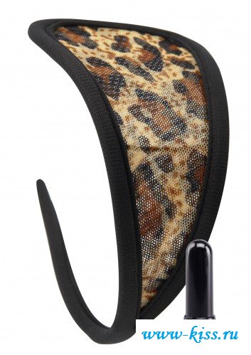 Страстные С-Стринги с вибрацией – Leopard от секс шопа 