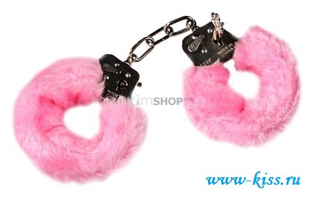 Розовые элегантные наручники Love Cuffs Pink Plush от интим шопа