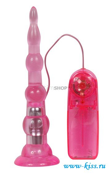 Интим шоп представляет ёлочный вибратор анальный Sliders Short - Pink