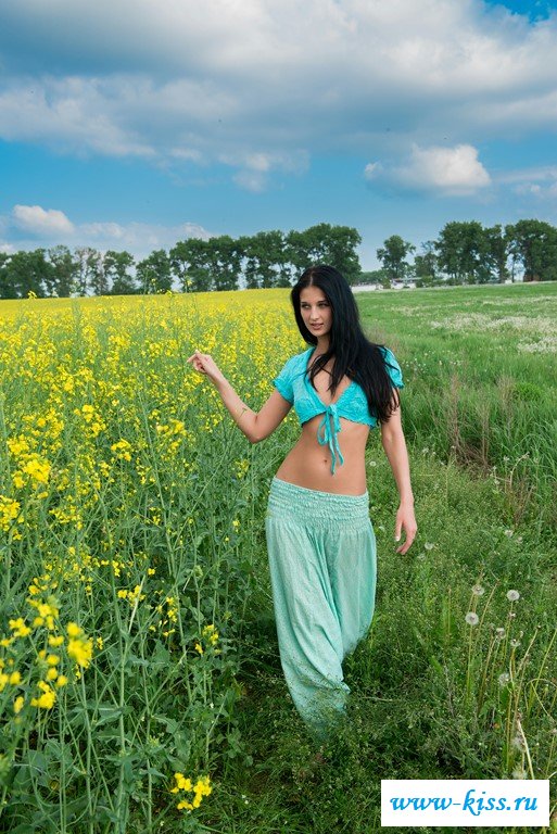 Обнаженная брюнетка показала свой анальчик