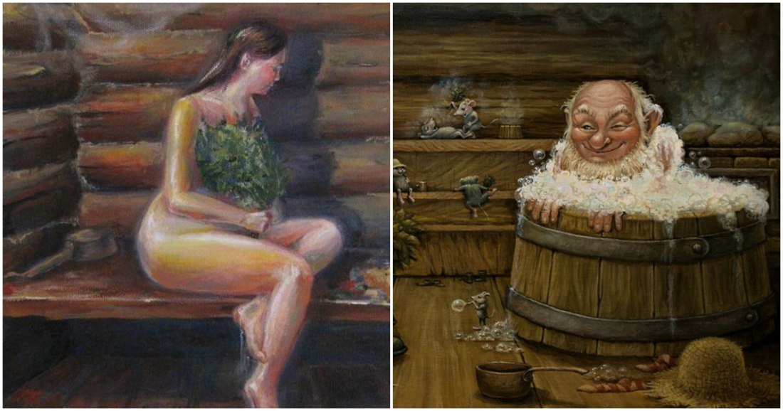 Лесби лижут киски в бане