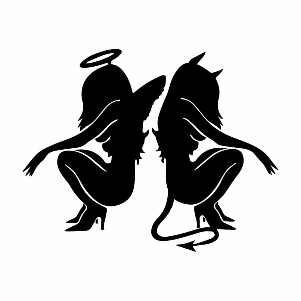 Силуэт ангела и демона