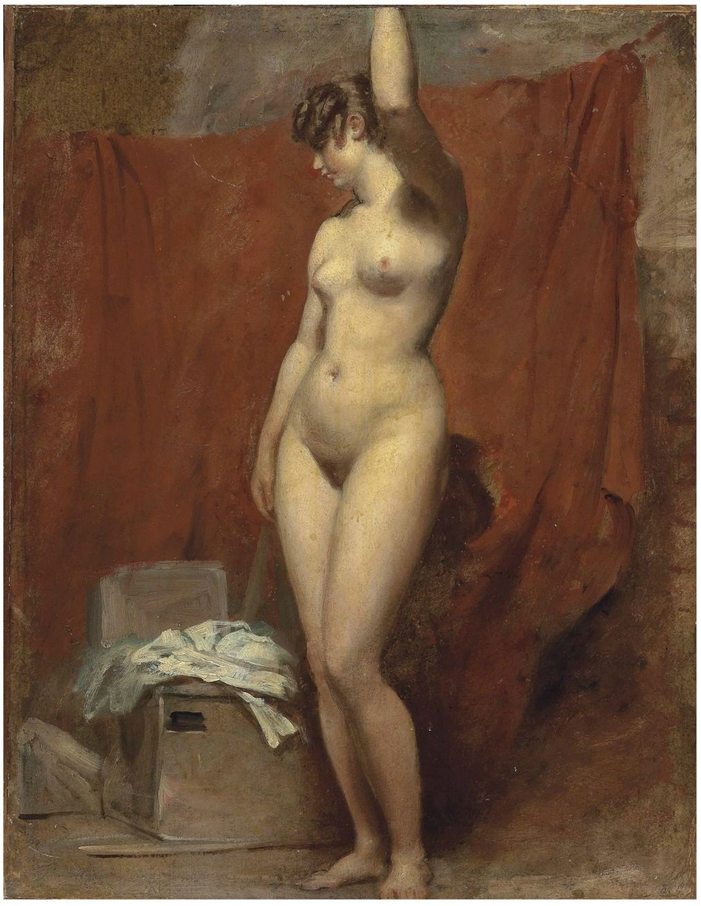 Голая в мастерской художника