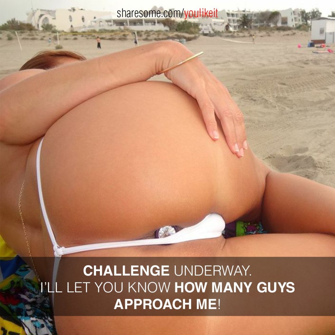 Голые бабы в стрингах на пляже