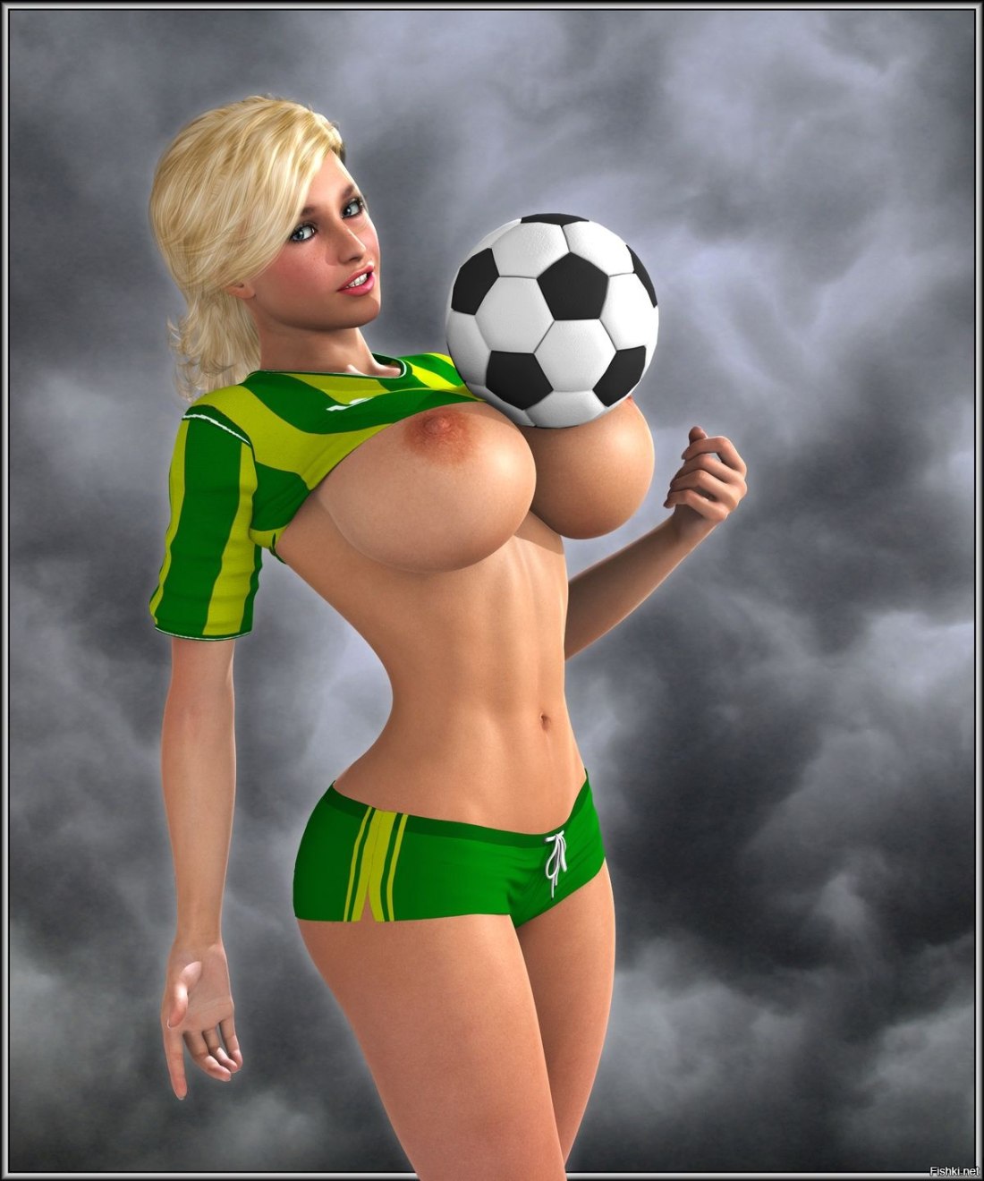 Голая на гимнастическом шаре