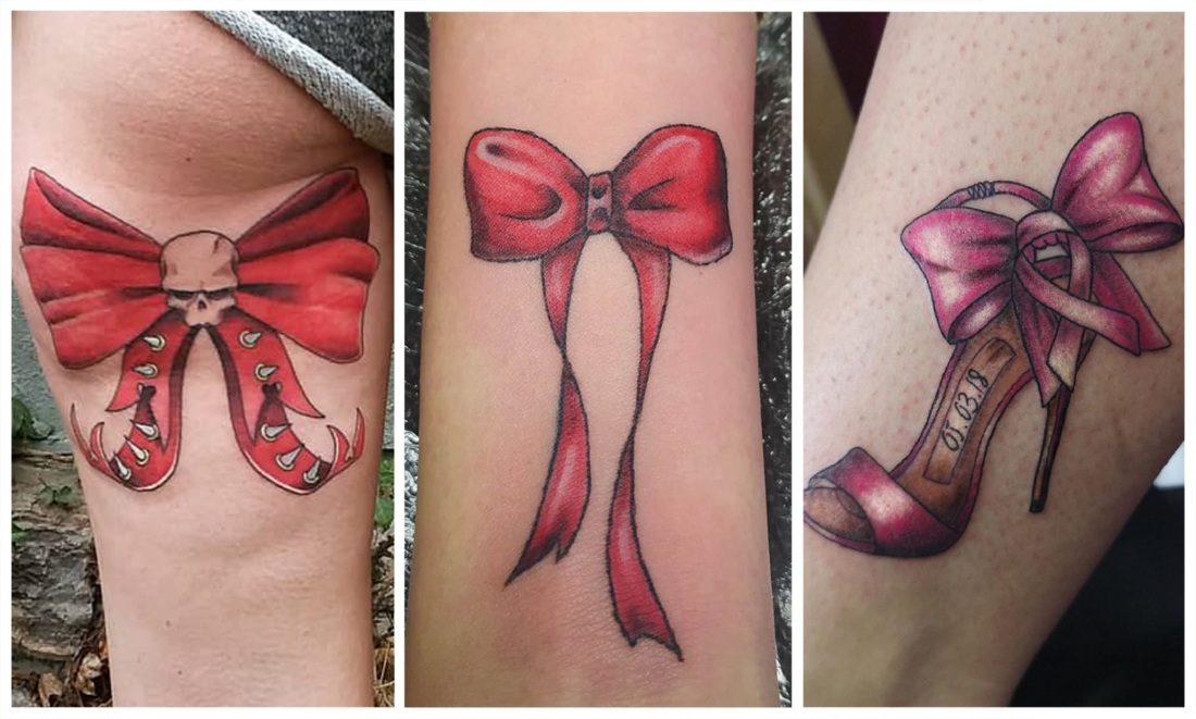 Тату бабочка на бедре у девушки