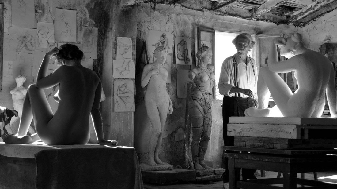 Голая натурщица и художник
