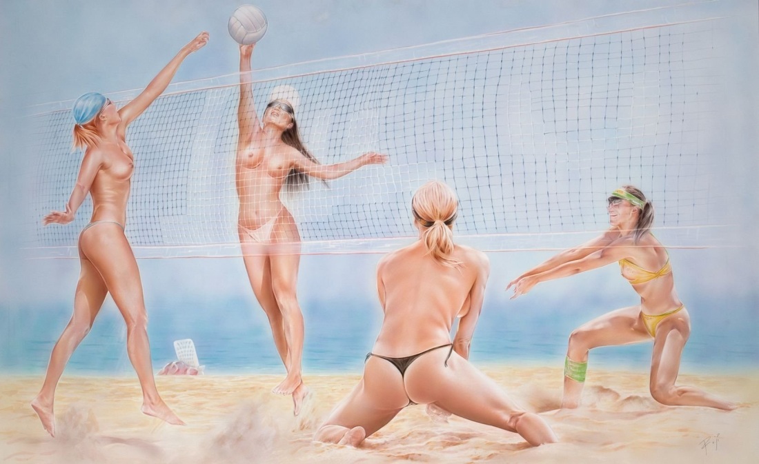 голые девки играют волейбол