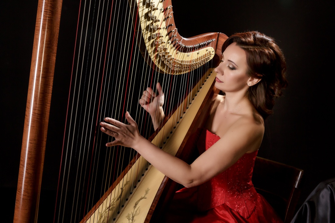 Ню с музыкальными инструментами