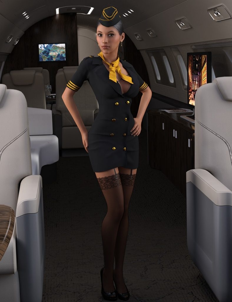 Елена кошка Dorcel Airlines - indecent Flight attendants