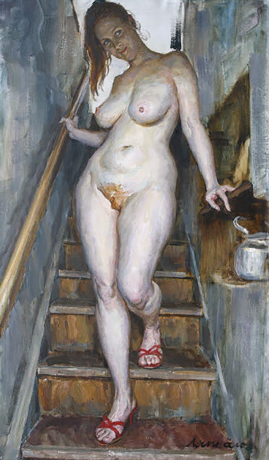 Картина голые женщины в бане