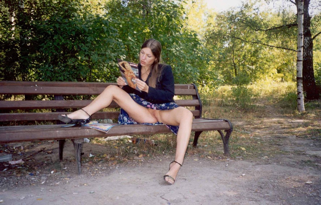 Трах на лавке на природе