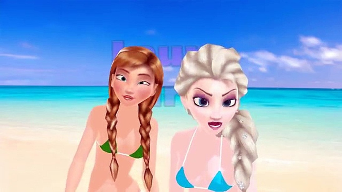 Анна и Эльза в купальниках