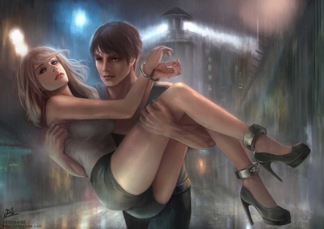 Парень и девушка арт