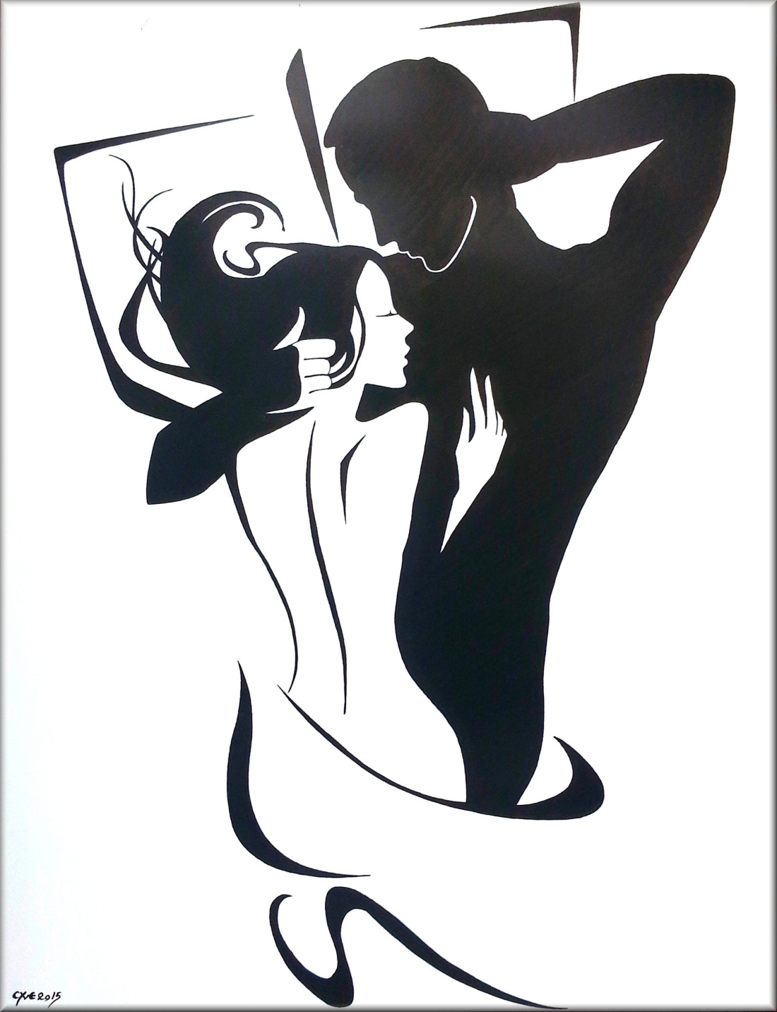 Графика мужчина и женщина силуэты