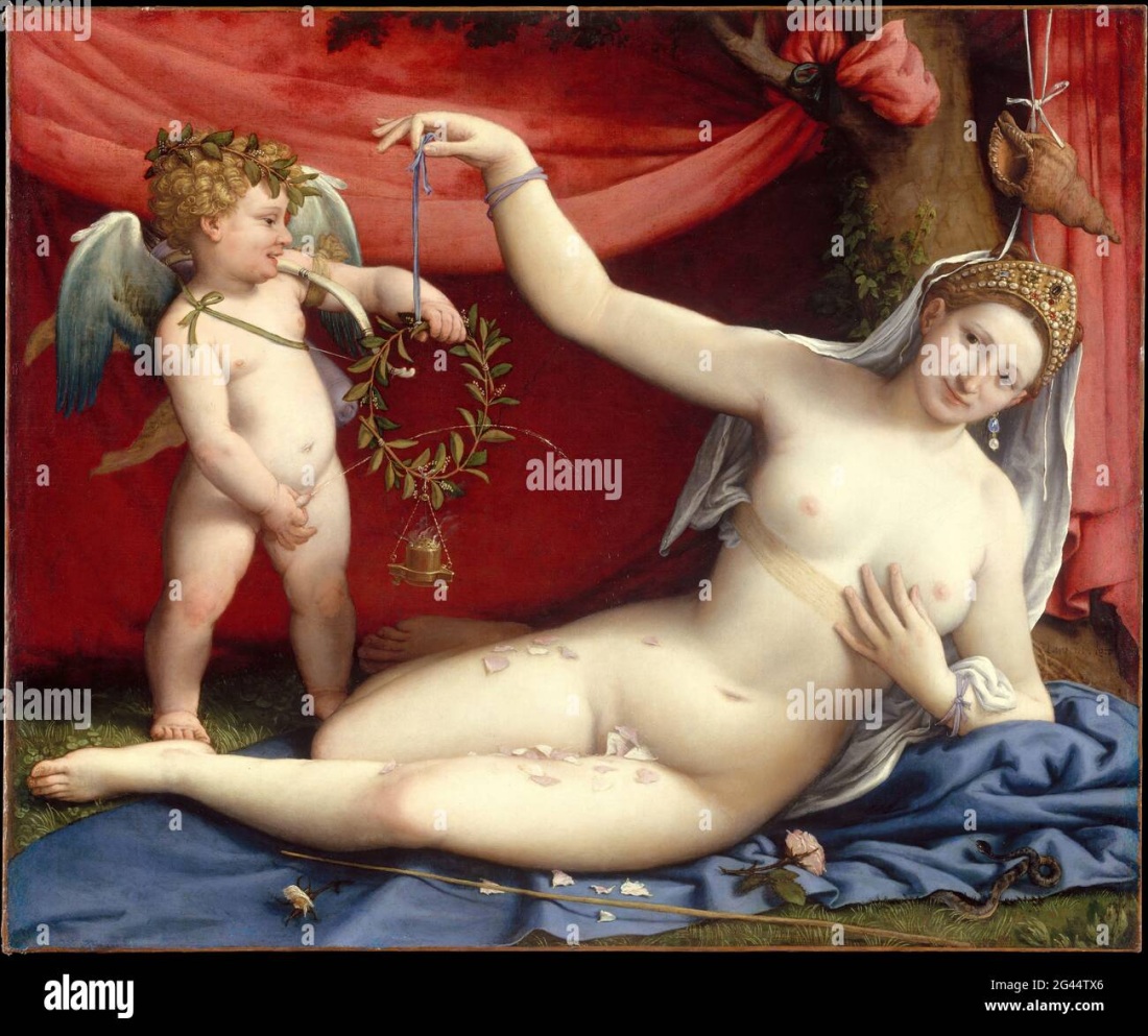 Лоренцо лото Венера и Купидон