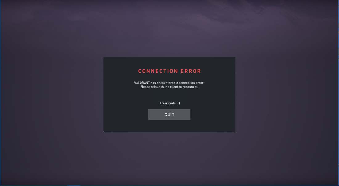Ошибка валорант
