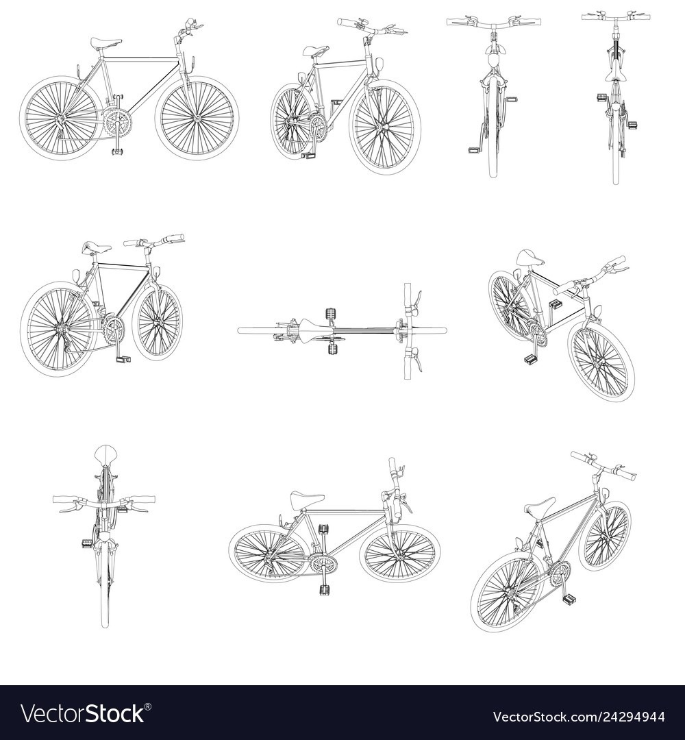 Трехколёсный велосипед вид спереди вектор