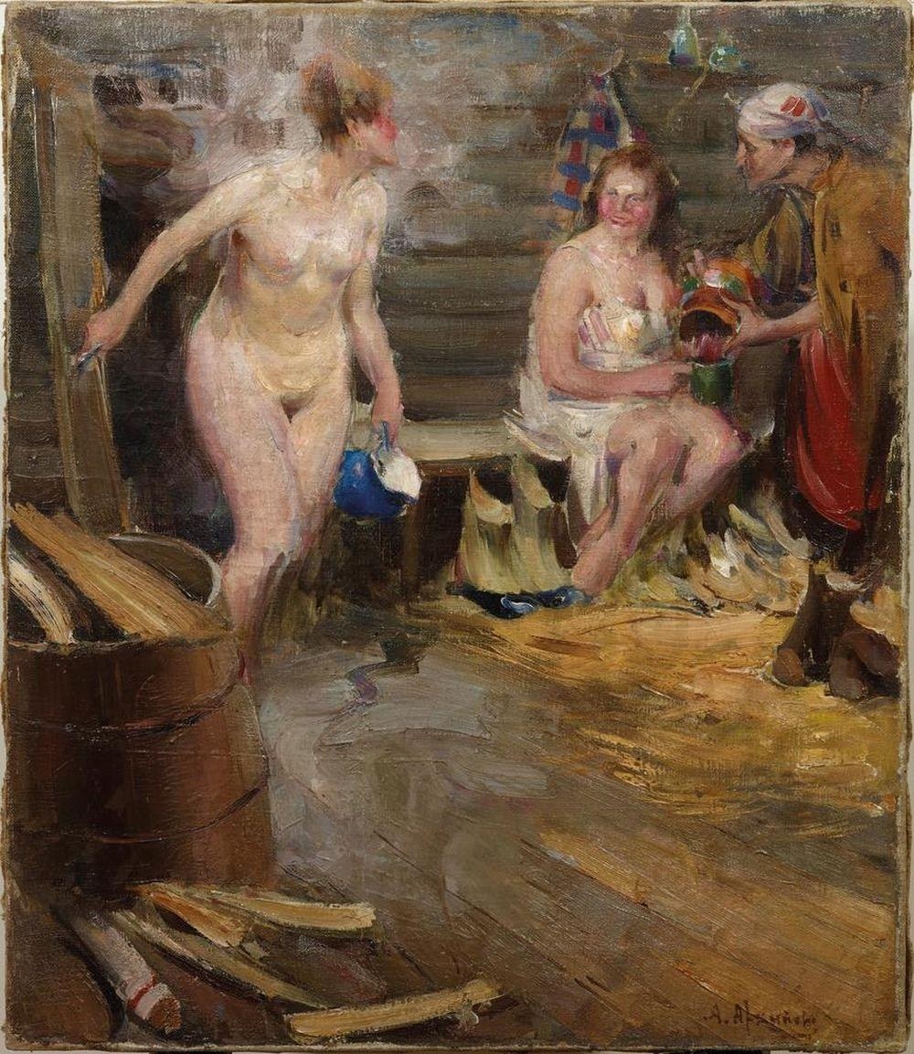девки голые мылись в бане