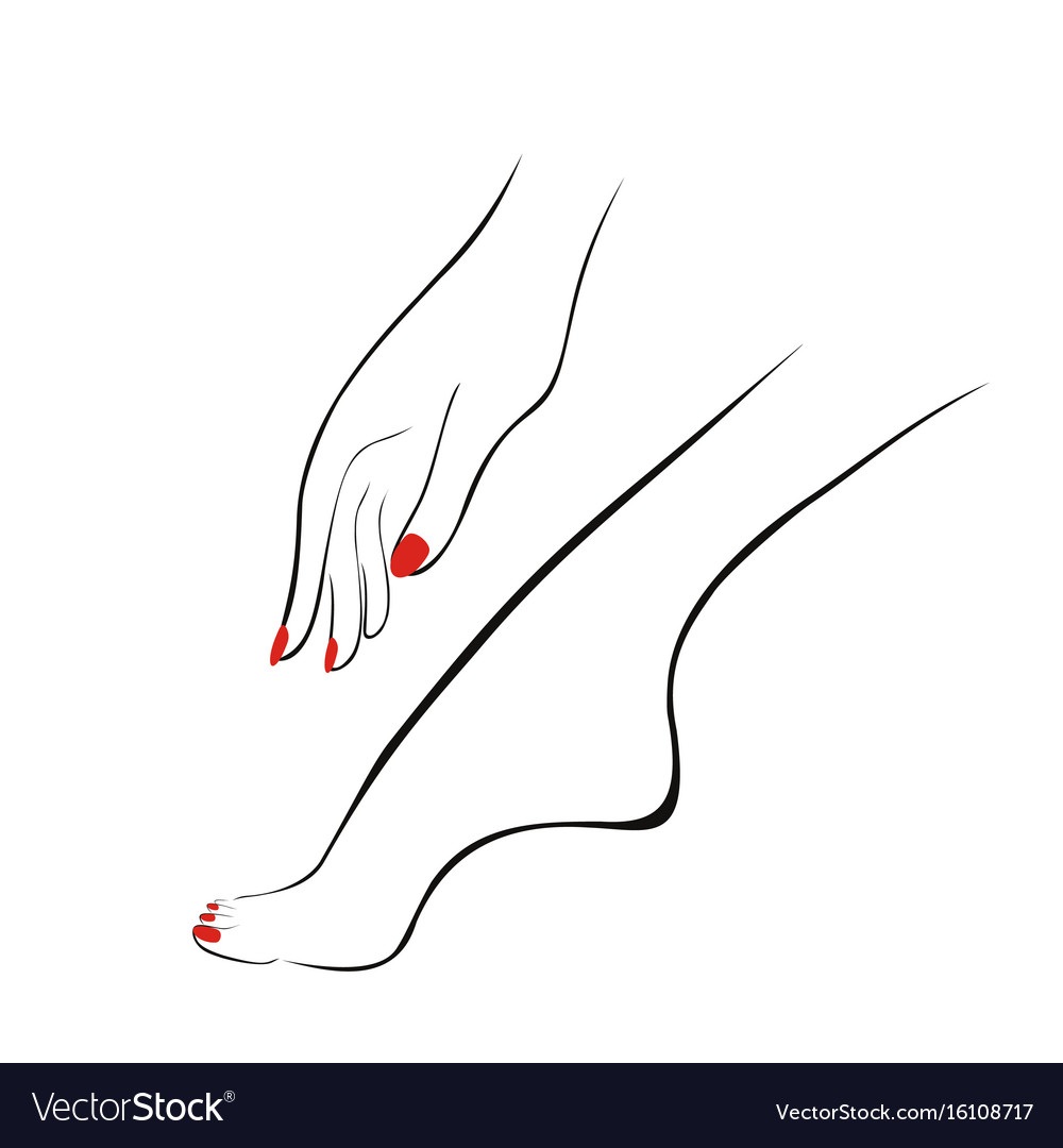 Силуэт женской руки с маникюром