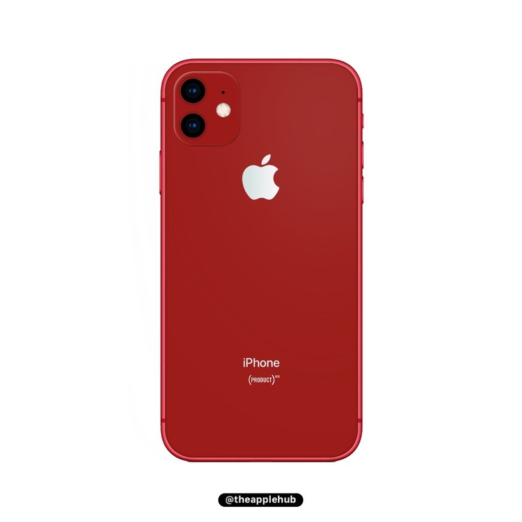 Айфон 11 сзади красный