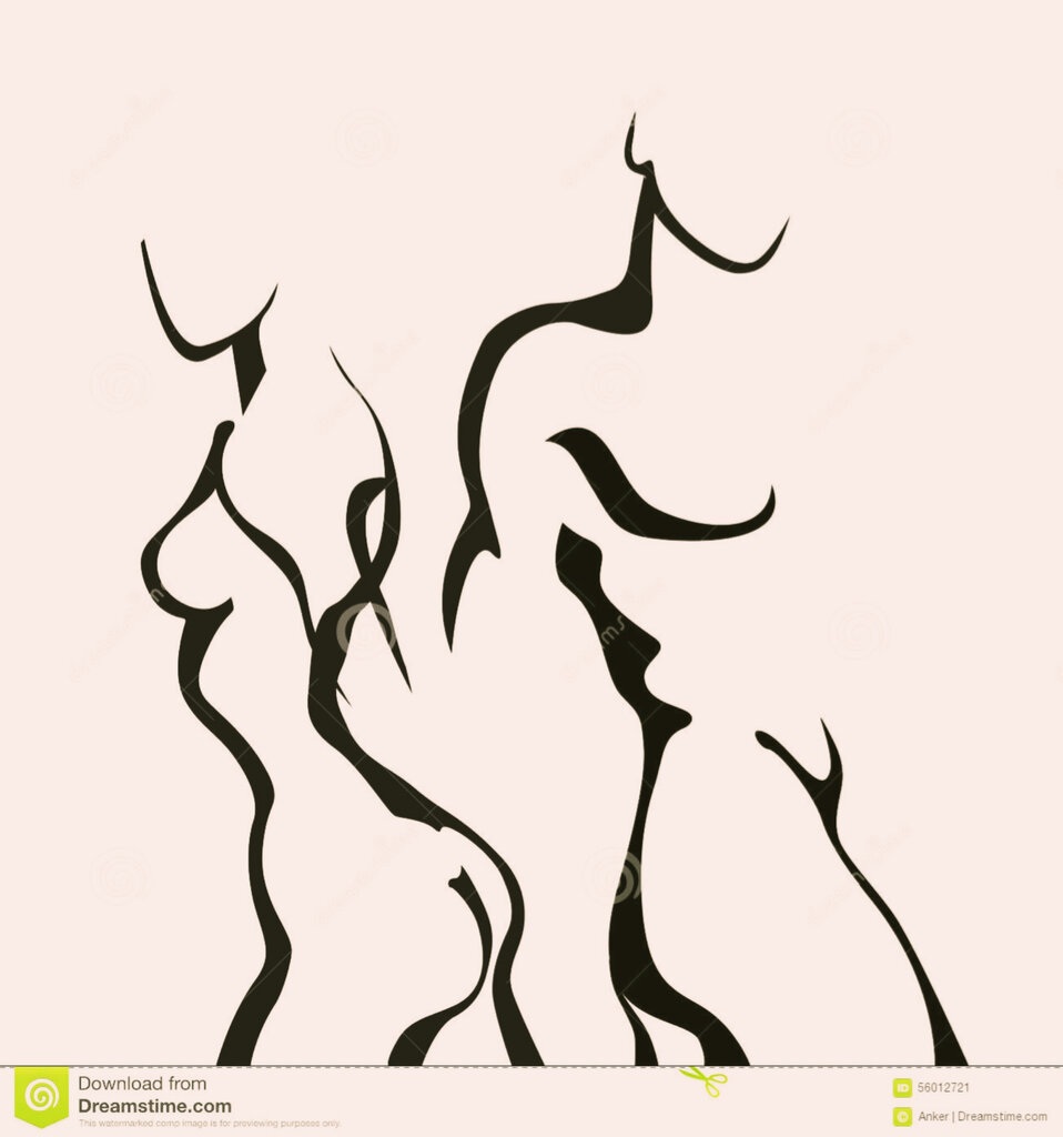 Силуэт мужчины и женщины линиями