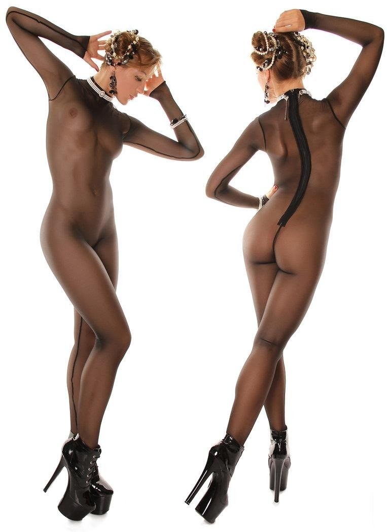 Бесшовные колготки на голое тело