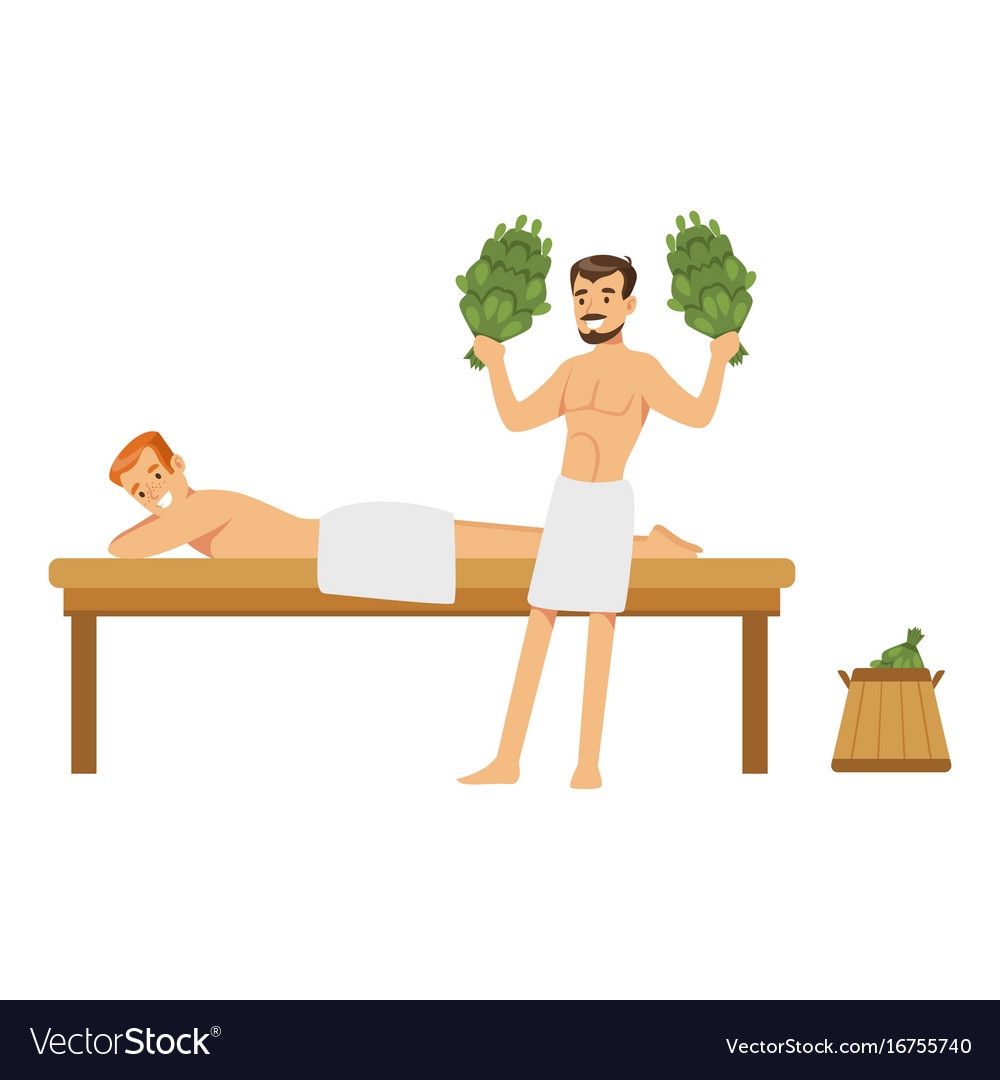 Банщик на белом фоне