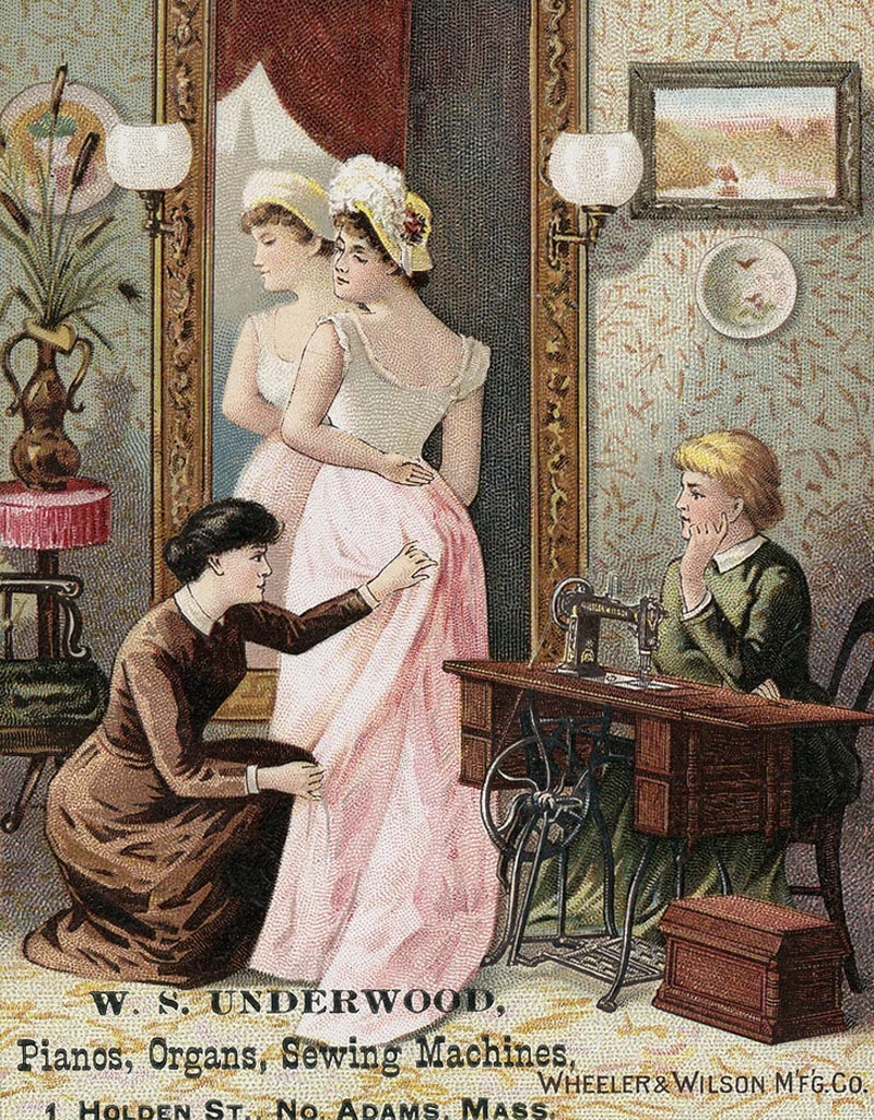 Винтажные открытки швея