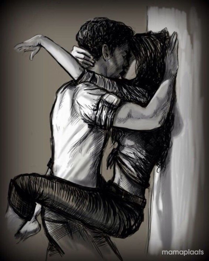 Арт парень с девушкой страсть