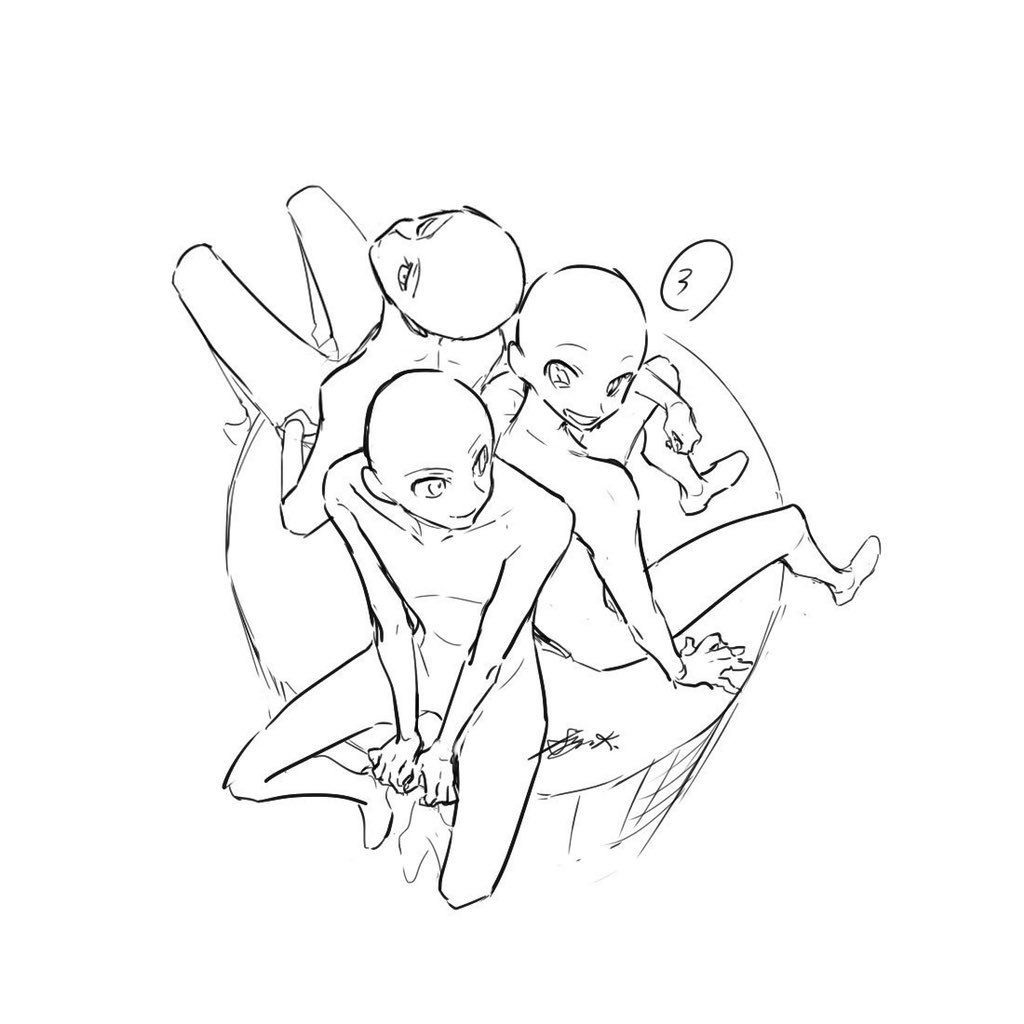 Манекены для рисования 3 человека