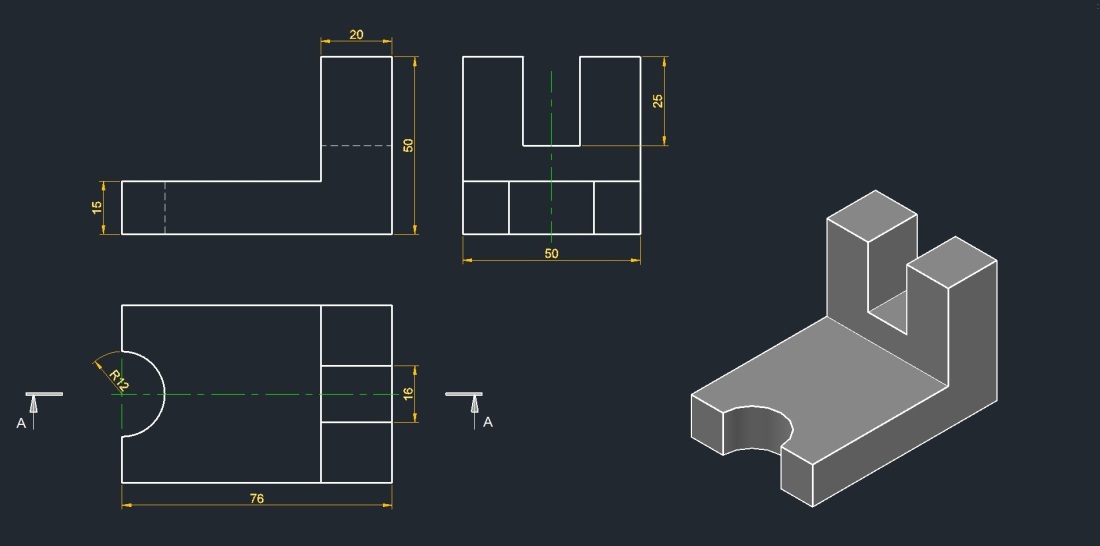 Ортогональные проекции детали