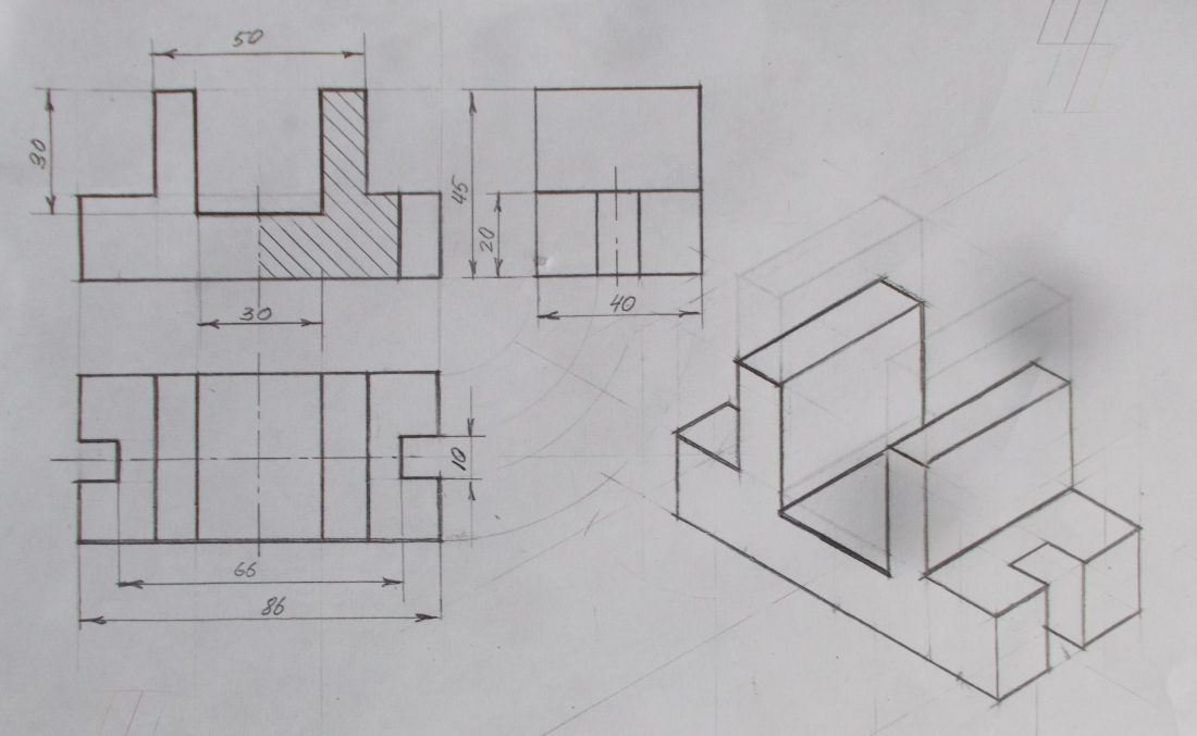 Проекционное черчение вид сбоку