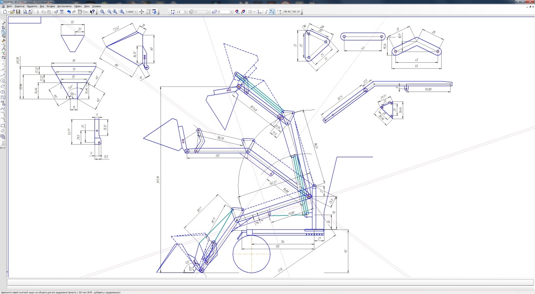 Мини погрузчик переломка 4х4 чертежи