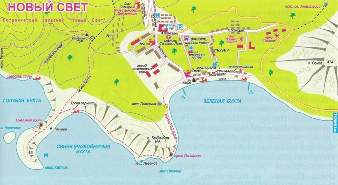 Карта тропы Голицына новый свет