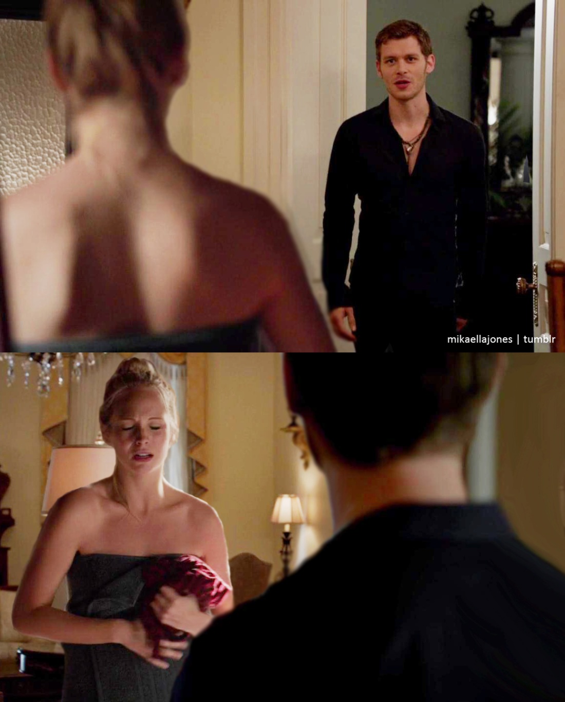 Клаус и Кэролайн постельная сцена