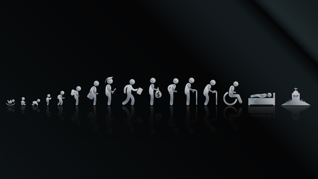 Человечек на черном фоне