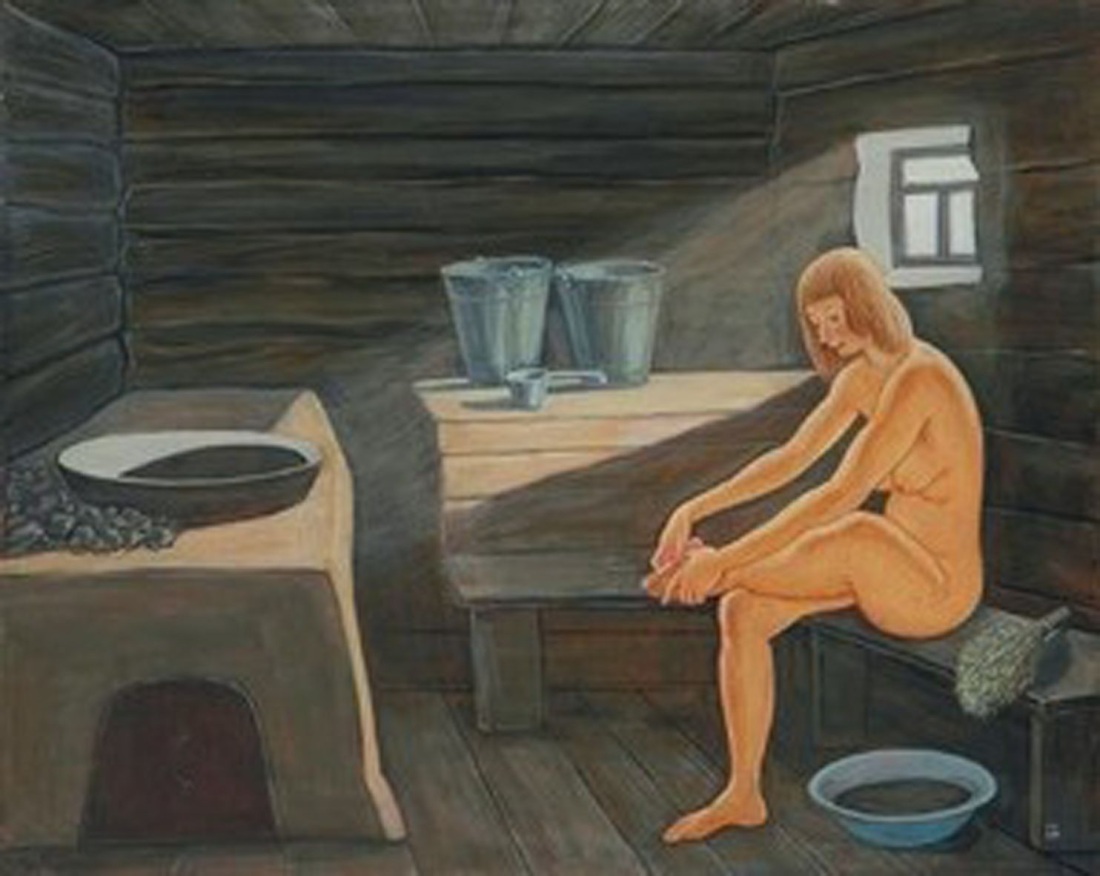 Рисунки голых женщин в бане