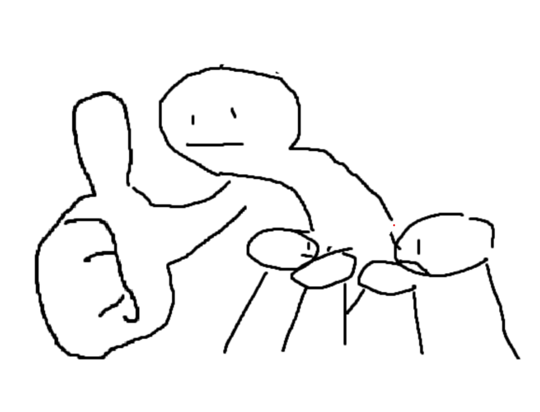 Мем с большим пальцем