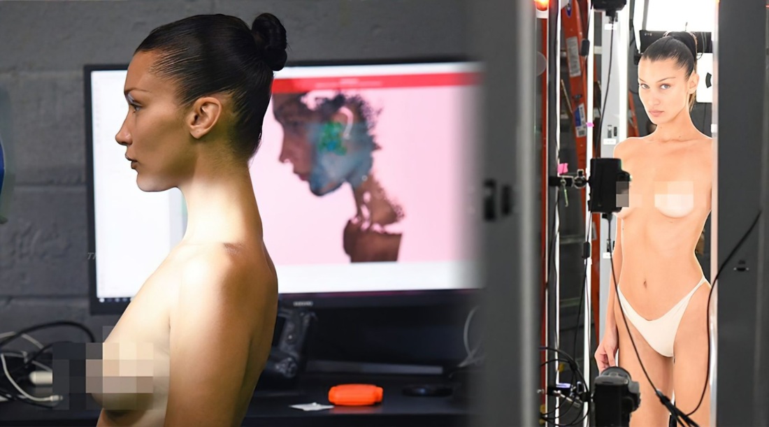 Белла Хадид обнажила грудь