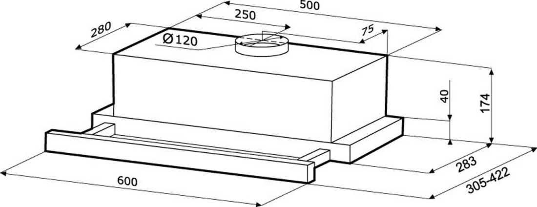 Вытяжка Krona Kamilla 600 Glass White