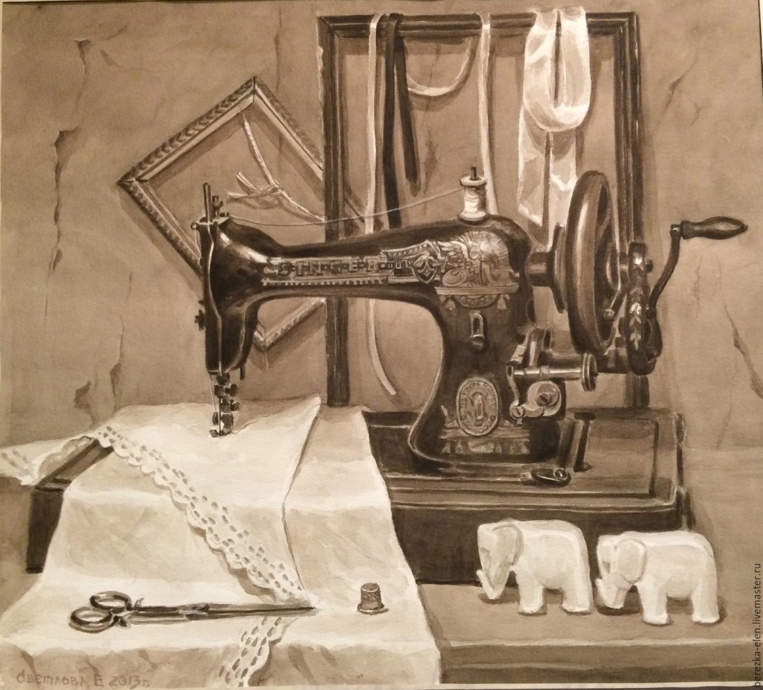 Девушка за швейной машинкой