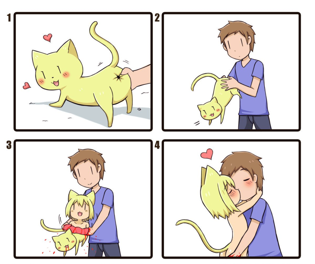 Аниме комикс GREENTEANEKO кошка