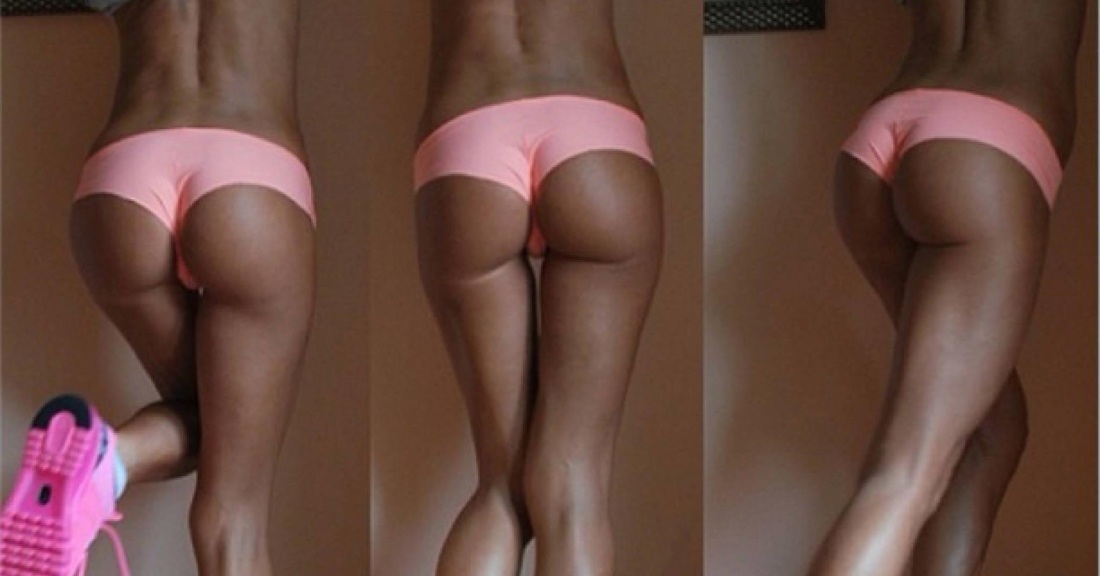 Накаченная женская попа до и после