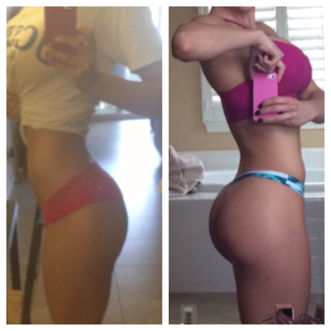 Накачкная попа..доипосле