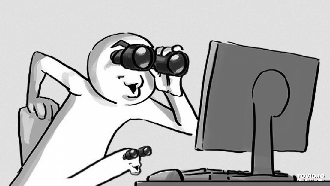 Человек с биноклем Мем