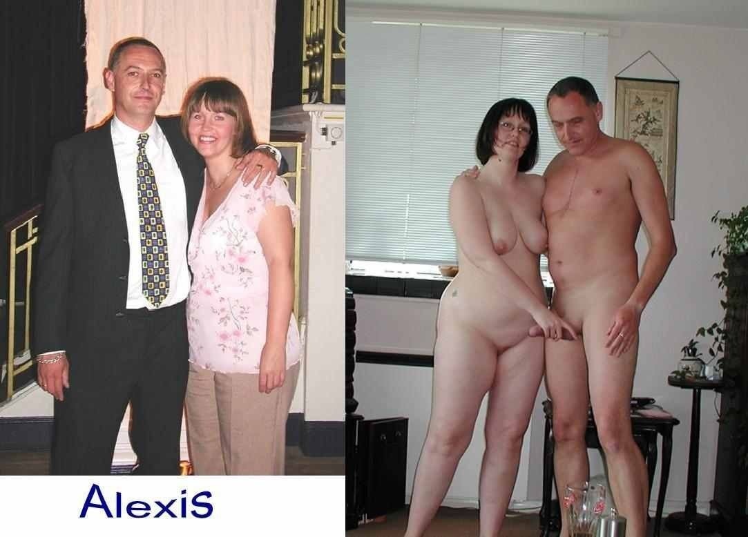 Одетая и раздетая зрелая пара