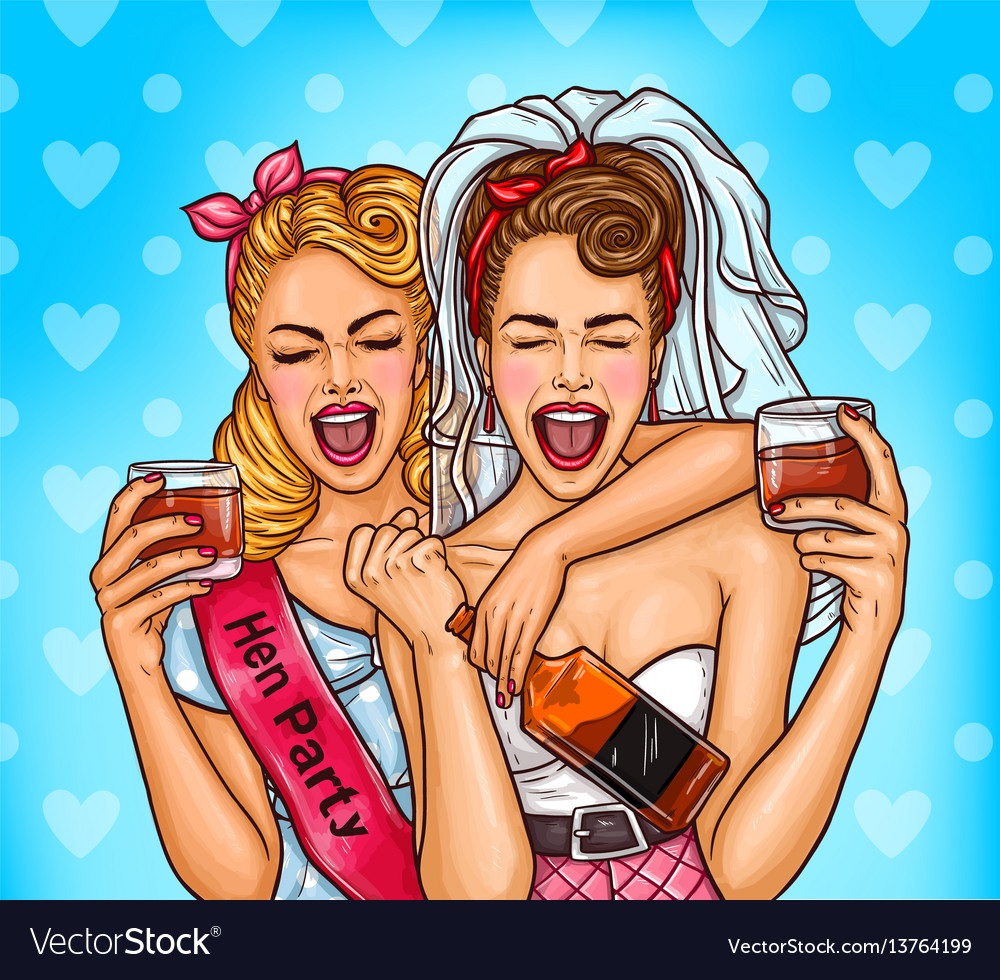 Две девушки в стиле поп-арт