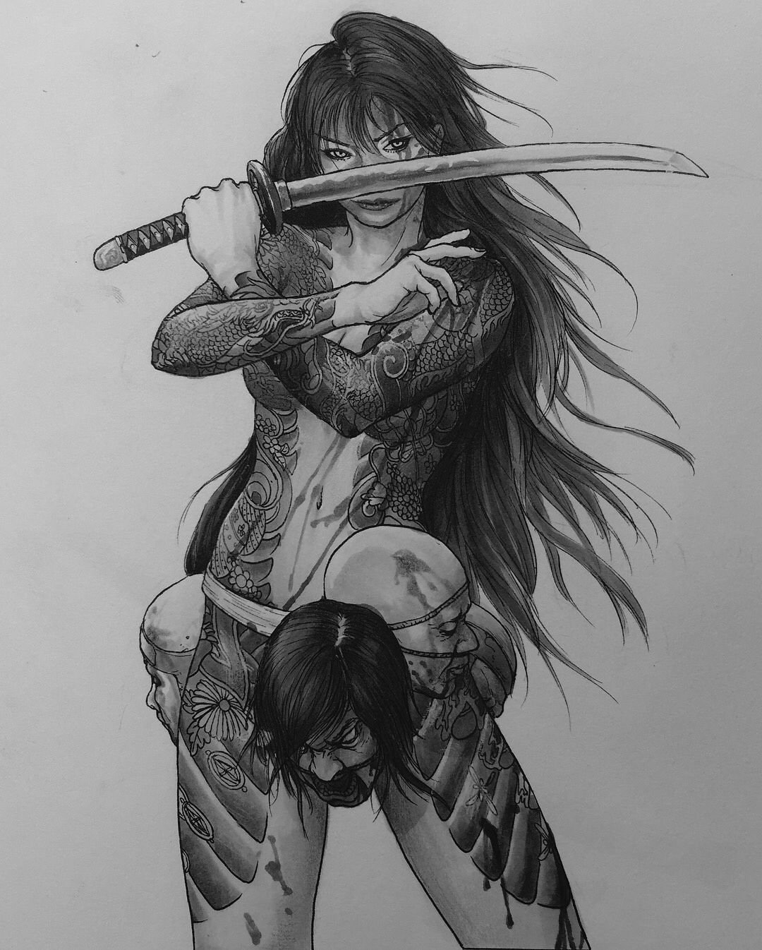 Тату японских самураев аниме