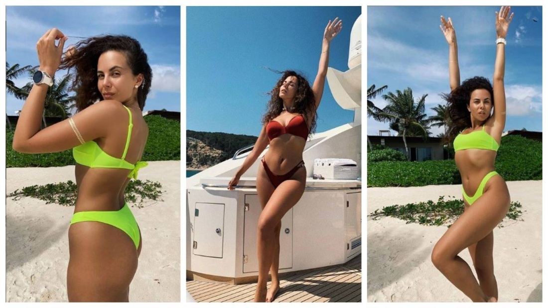 Настя Каменских без макияжа в купальнике